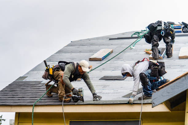 Professional Storm Damage Roof Repair technician working in Solsville, NY